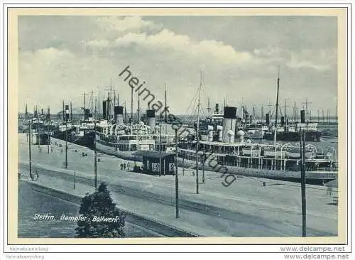 Stettin - Dampfer Bollwerk - AK-Grossformat 30er Jahre