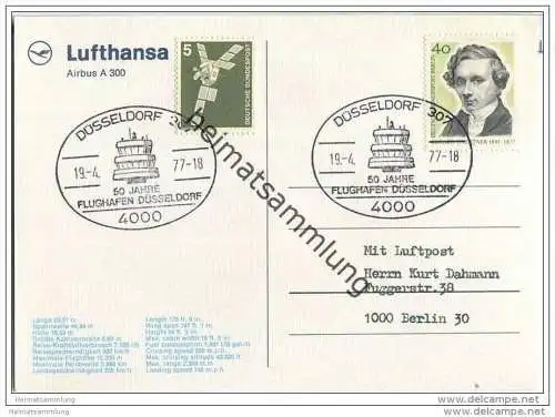 Postkarte - Lufthansa Airbus A 300 - Sonderstempel 1977