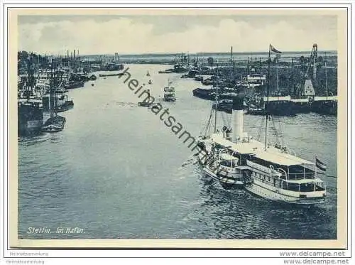 Stettin - Im Hafen - AK-Grossformat 30er Jahre