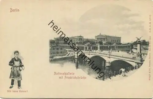 Berlin - Nationalgalerie mit Friedrichsbrücke - Verlag Stengel & Co. Dresden Berlin