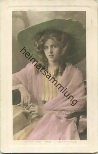 Frau mit Hut - Hutmode - Junges Mädchen - handcoloriert