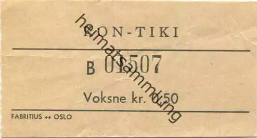 Norwegen - Oslo - Kon-Tiki - Eintrittskarte