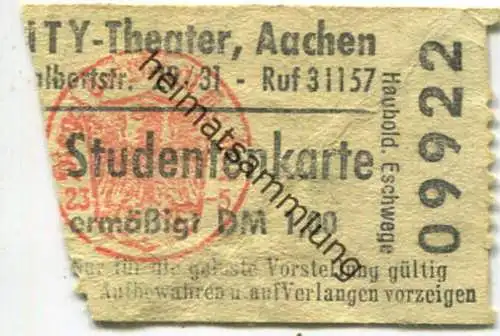 Aachen - City Theater Aachen Albertstraße 29/31 - Eintrittskarte