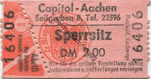 Aachen - Capitol-Aachen Seilgraben 8 - Eintrittskarte