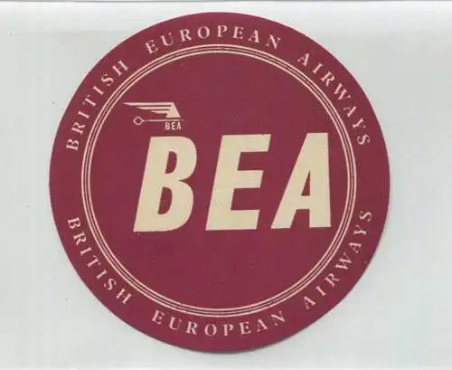 BEA British European Airways - Koffer-Aufkleber