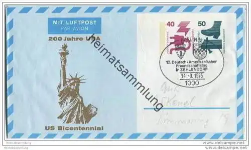 Privatganzsache Bund Luftpostleichtbrief - Privatfaltbrief PF10/2 - 200 Jahre USA - gestempelt 1975