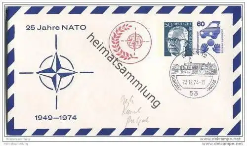 Privatganzsache Bund - Privatumschlag PU98 - NATO - gestempelt 1974