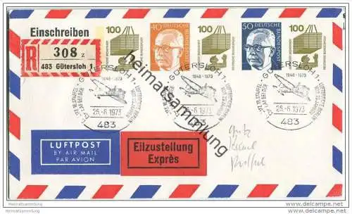 Privatganzsache Bund Luftpost - Privatumschlag PU101 - Einschreiben Express - gestempelt 1973