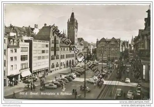 Basel - Marktplatz &amp; Rathaus - Foto-AK