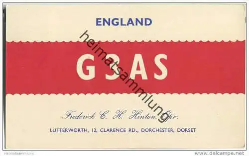 QSL - QTH - Funkkarte - G3AS - Great Britain - Dorchester - 1956