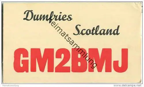 QSL - QTH - Funkkarte - GM2BMJ - Great Britain - Dumfries - 1958