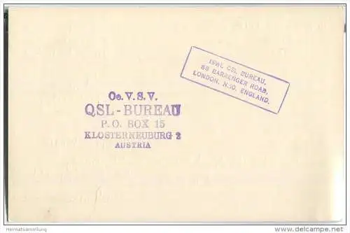 QSL - QTH - Funkkarte - ISWL - Great Britain - London - 1958