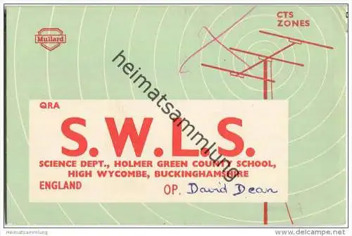 QSL - QTH - Funkkarte - S.W.L.S. - Great Britain - High Wycombe - 1958