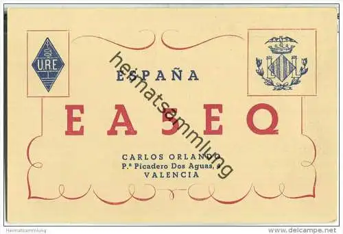QSL - QTH - Funkkarte - EA5EQ - Espana - Valencia - 1955