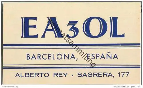 QSL - QTH - Funkkarte - EA3OL - Espana - Barcelona - 1963