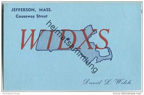 QSL - QTH - Funkkarte - W1DXS - USA - Massachusetts - Jefferson - 1958