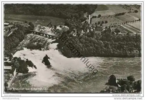 Der Rheinfall bei Schaffhausen - Luftaufnahme - Foto-AK