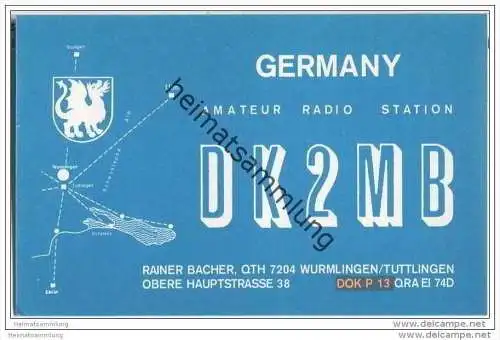 QSL - Funkkarte - DK2MB - Wurmlingen - 1970