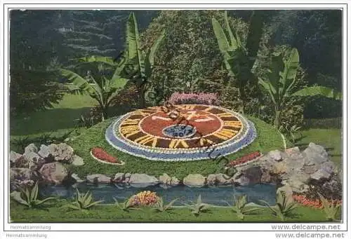 Interlaken - Blumenuhr im Kurpark 1917