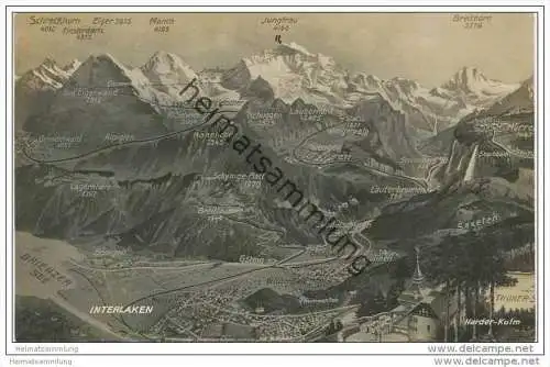 Interlaken - Reliefkarte 1925