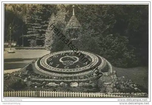 Interlaken - Blumenuhr im Kurgarten - Foto-AK 1925