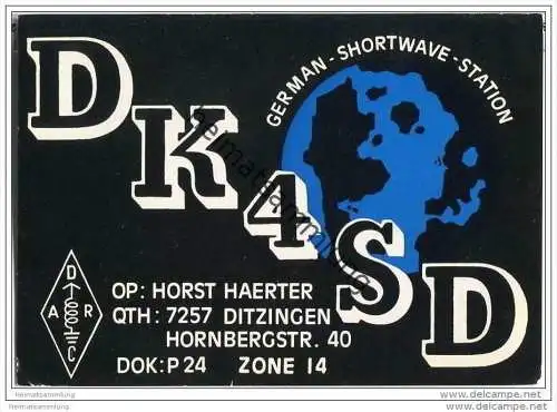 QSL - Funkkarte - DK4SD - Ditzingen - 1971