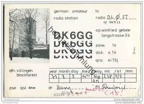 QSL - Funkkarte - DK6GG - Villingen - 1971