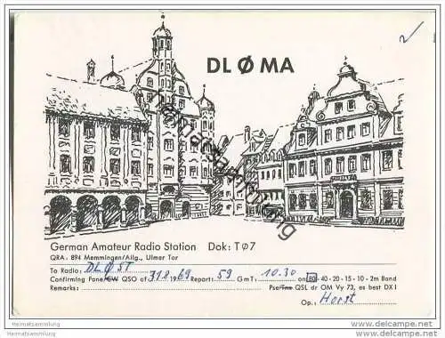 QSL - Funkkarte - DL0MA - Memmingen - 1969