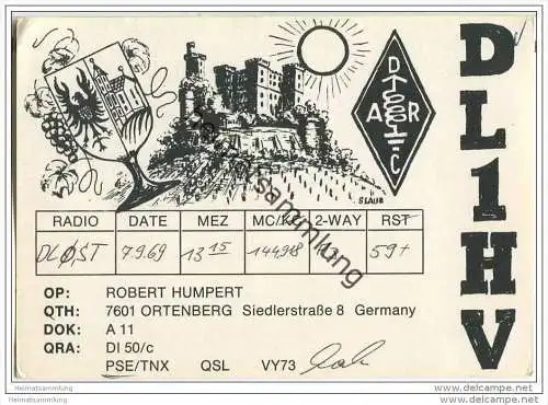 QSL - Funkkarte - DL1HV - Ortenberg - 1969