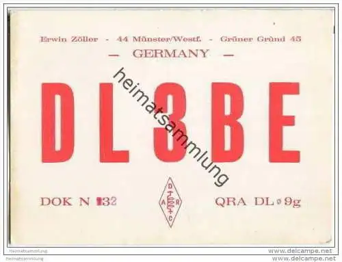 QSL - Funkkarte - DL3BE - Münster - 1971
