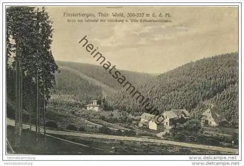 Finsterbergen - Blick ins Leinatal mit Waldburg und Villa Schwarzwaldhaus