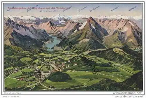 Berchtesgaden - und Umgebung aus der Vogelschau - signiert Ruep