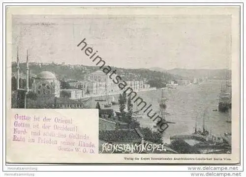 Konstantinopel - Constantinople - Österreichische Post in der Levante - Absender Erste Internationale Ansichtskartengese