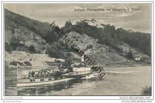 Höxter - Schloss Fürstenberg an der Weser - Passagierdampfer