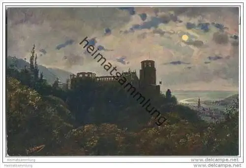 Heidelberg bei Nacht - signiert H. Hoffmann
