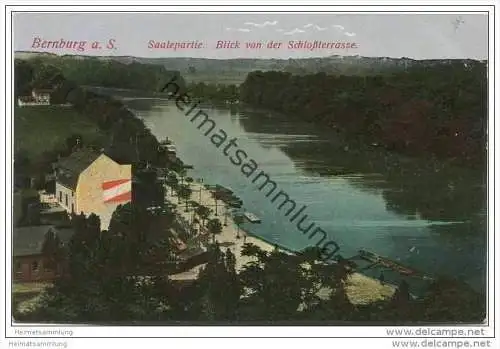 Bernburg - Saalepartie - Blick von der Schlossterrasse - Rückseite beschrieben 1916