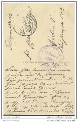 Bernweiler - Bernwiller - zerschossene Kirche - Feldpost