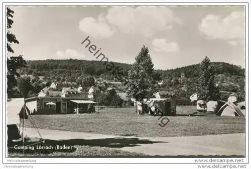 Lörrach - Camping - Foto-AK 50er Jahre