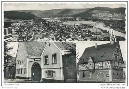 Großheubach - Rathaus - Gasthaus zum weißen Ross - Foto-AK 60er Jahre