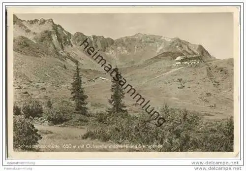 Schwarzwasserhütte - Ochsenhoferscharte - Steinmandl - Foto-AK - Porto Sondertarif