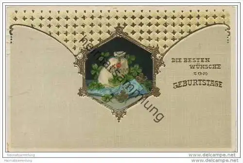 Geburtstag - Geld - Klee - Goldprägedruck