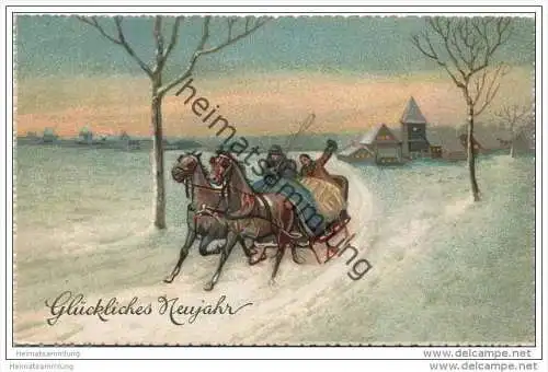 Neujahr - Pferdeschlitten