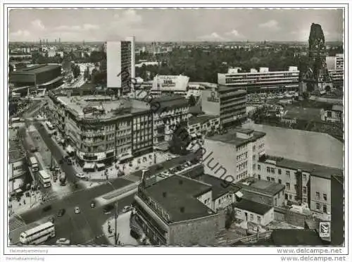 Berlin-Charlottenburg - Kreuzung Kurfürstendamm- Joachimstalerstrasse - Foto-AK Grossformat 50er Jahre