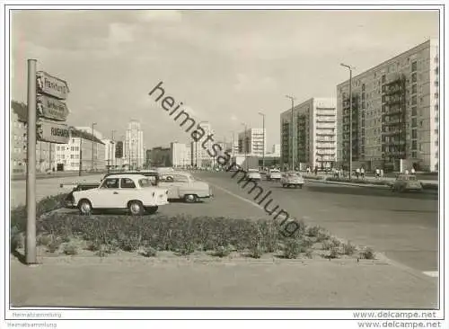 Berlin-Mitte - Karl-Marx-Allee - Blick zum Strausberger Platz 1964 - Foto-AK Grossformat