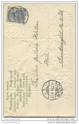 Gedenke mein - Geranium - Vergissmeinnicht - Prägedruck