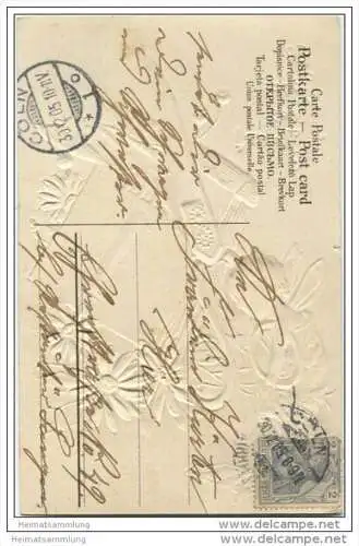 Neujahr - Elfe - Schere - Kalender - Prägedruck