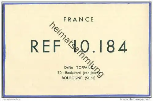 QSL - QTH - Funkkarte - REF 10.184 - France - Boulogne (Seine) - 1958