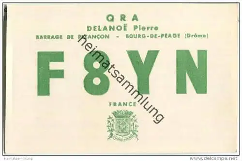 QSL - QTH - Funkkarte - F8YN - France - Bourg-de-Peage (Drome) - 1959