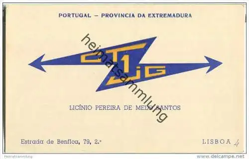 QSL - QTH - Funkkarte - CT1JG - Portugal - Lisboa - 1958