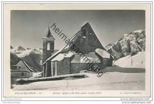 Valle de Aran - Arties - Iglesia de san Juan&nbsp;- Foto-AK ca. 1950